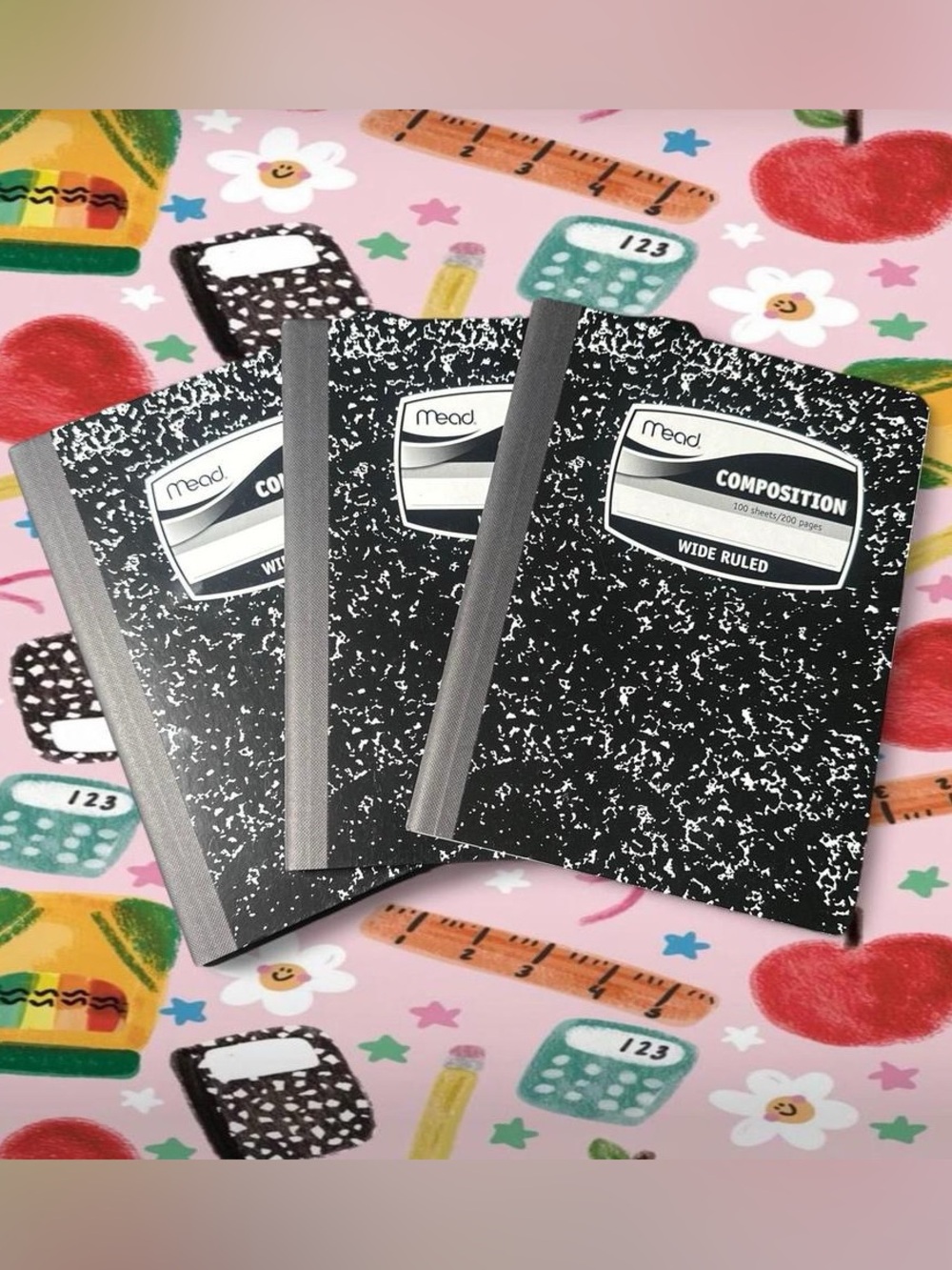 Black Marble Composition Notebooks - Wide Ruled - Black